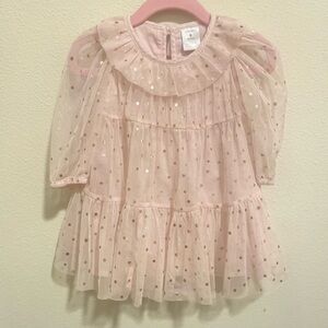 Nordstrom Pink Polka Dot (rose gold) baby girl Formal Dress
